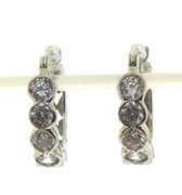 Lovely White Gold CZ Huggies