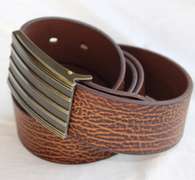 Casual Leather Belt 1 1/2 Inch Wide, Made In Italy