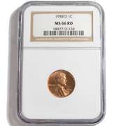 1958 D MS 66 RED Lincoln Head Cent
