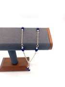 Sterling silver necklace with blue and silver beads