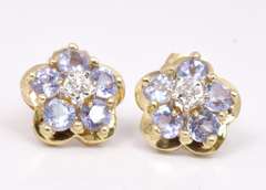 Sparkling Gemstone Earrings in Gold