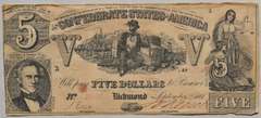 $ 5 Confederate States Sept 2 1861 Series Note
