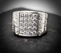 Impressive 14K White Gold Diamond Cluster