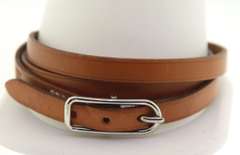 Hermes Brown Leather Silver Hapi Triple Tour Wrap Bracelet