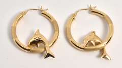 Dolphins Jumping Thru Hoops Earrings