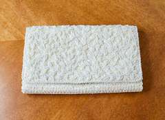 Vintage Beaded Envelope Clutch Handmade in Hong Kong