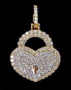 Lock Shaped Diamond Pendant in Gold