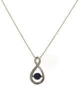 Sterling Silver Shimmering Blue CZ Pendant on Chain