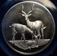 East African Wildlife Society 6 Sterling Silver Coins Lot.