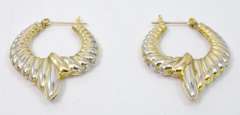 14KT Yellow Gold Fancy Hoop Earrings