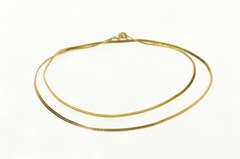 14K Yellow Gold 1.6mm Flat Fancy Chain Squared Link Necklace