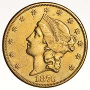 1876-CC $20.00 Liberty Head Gold Double Eagle - Circulated