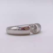 14kt Solid White Gold Diamond Band Ring