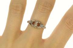 14K White Gold Art Deco Diamond Engagement Setting Ring