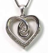 Charming Diamond Heart Pendant in Sterling Silver