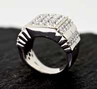 Impressive 14K White Gold Diamond Cluster