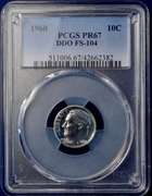 1960 Roosevelt Dime PCGS PR67 DDO FS-104