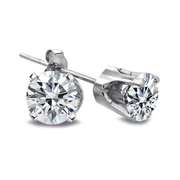 1/3 Ct Round Cut 14K White Gold Diamond Stud Earrings