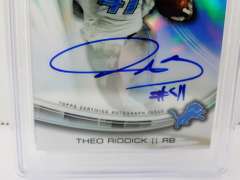 Theo Riddick Autograph Rookie Football Card, GEM MT10