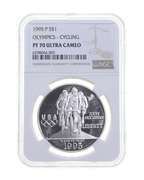 PF70UCAM 1995-P XXVI Olympiad Cycling Commemorative Silver Dollar NGC
