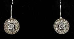 Sparkling Circular CZ Earrings in Sterling Silver