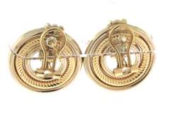 Trendy Two Tone Gold Circle Earrings
