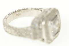 Sterling Silver Cushion Halo Statement Travel Engagement Ring