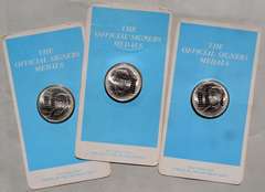 3 Franklin Mint Signers Of the Declaration Sterling Medals
