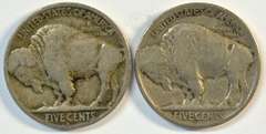 Scarce 1919-D & 1926-S Buffalo Nickels in nice VF