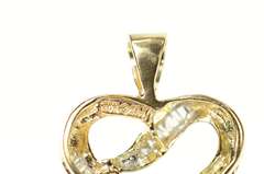 10K Yellow Gold Classic Baguette Diamond Heart Love Pendant