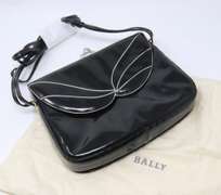 Bally Black Glossy Patent Leather Envelope Bag