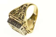 10K Yellow Gold Masonic AF & AM Warren Ornate Signet Ring