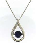 Sterling Silver Blue Gemstone Pendant on Chain