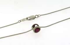 Sterling Silver Bezel Set Gemstone Necklace