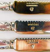 6 Antique Sterling Silver Fruit Knives, B.B. & B. Co.