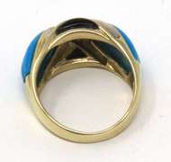 Fabulous Turquoise, Onyx, Mop and Diamond Ring