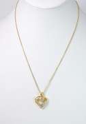 Elegant Ribbon-Style Heart with CZs in Vermeil