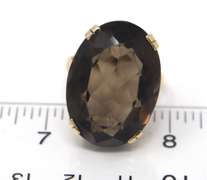 Charming Oval Shaped Cut Natural Smokey Quartz Ring