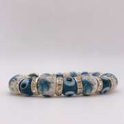 Hand Painted Porcelain & Evil Eye Bracelet