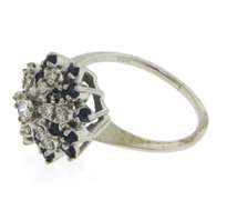 Dazzling White Gold Sapphire and Diamond Ring