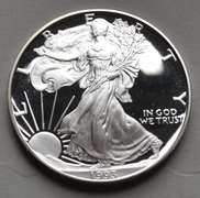 1993  Proof  Silver Eagle With Box and Paper