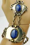 Vintage Silver & Lapis Slave Bracelet