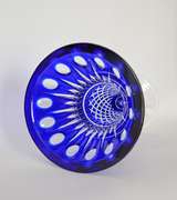 Outstanding Cobalt Blue Cut to Clear Crystal Vase