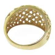 Charming Diamond Cut Dome Yellow Gold Ring