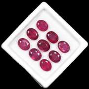 Group Lot of 9x oval Natural Ruby Gemstones- 25.00 Carats!