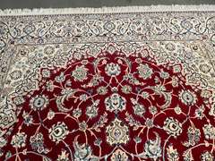 SIGNED SILK &WOOL PERSIAN NAIN RUG 6.6x10