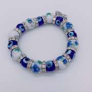 Hand Painted Porcelain & Evil Eye Bracelet