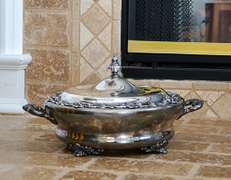 Antique Homan Silver Plate Covered Chafing Dish