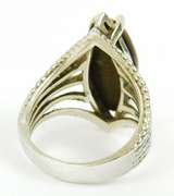 Sterling Silver Ring with Large Tiger Eye, Size 6