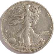 1938 D Semi Key Walking Liberty Half